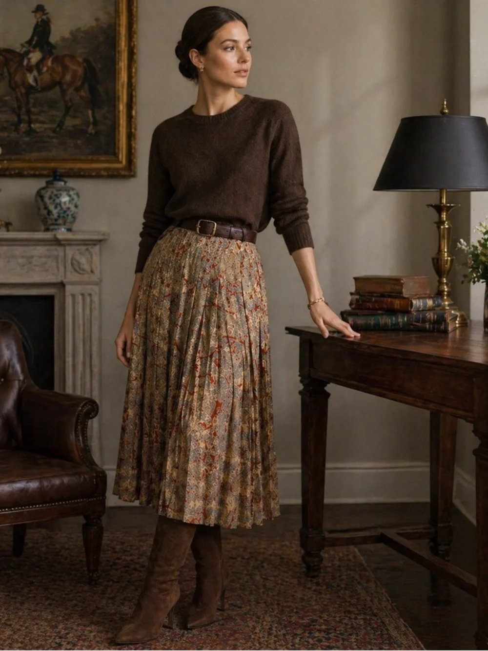 Vintage Jac Dale 2-Piece Skirt Set Size 38 | Paisley Blouse & Pleated Skirt Sz S - Picture 2 of 12